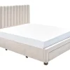 Vente-unique Lit avec 3 tiroirs 140 x 200 cm - Tissu - Beige + Matelas - LIAKO* Lit Avec Rangement