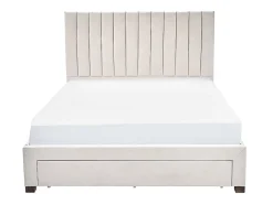 Vente-unique Lit avec 3 tiroirs 140 x 200 cm - Tissu - Beige + Matelas - LIAKO* Lit Avec Rangement