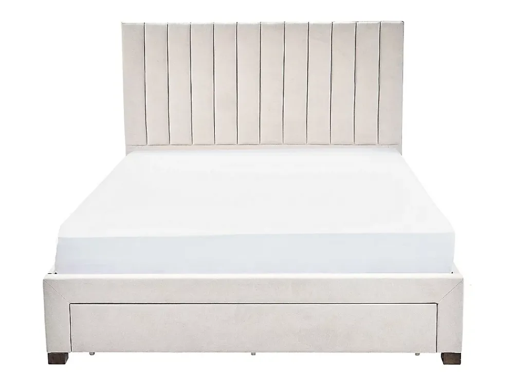 Vente-unique Lit avec 3 tiroirs 140 x 200 cm - Tissu - Beige + Matelas - LIAKO* Lit Avec Rangement