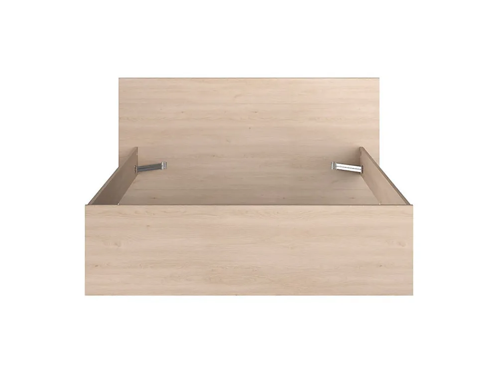 Lit avec 4 tiroirs 140 x 190 cm - coloris : Naturel et beige + Sommier - VELONA>Vente-unique New