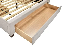 Vente-unique Lit avec 3 tiroirs 180 x 200 cm - Tissu - Beige + Matelas - LIAKO* Lit Avec Rangement
