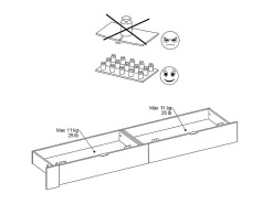 Vente-unique Lit avec 2 tiroirs 140 x 190 cm - Coloris : Naturel et noir + sommier - VELONA* Lit Avec Rangement