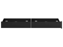 Lit avec 4 tiroirs 160 x 200 cm - Coloris : Naturel et noir + Sommier + Matelas - VELONA><noscript><img width=