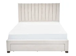 Lit avec 3 tiroirs 160 x 200 cm - Tissu - Beige - LIAKO><noscript><img width=