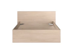 Vente-unique Lit avec 2 tiroirs 140 x 190 cm - coloris : Naturel et beige - VELONA* Lit Avec Rangement