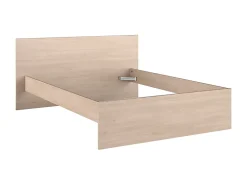 Vente-unique Lit avec 2 tiroirs 140 x 190 cm - coloris : Naturel et beige - VELONA* Lit Avec Rangement