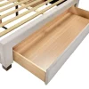 Vente-unique Lit avec 3 tiroirs 140 x 200 cm - Tissu - Beige - LIAKO* Lit Avec Rangement