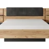 Vente-unique Lit avec chevets 160 x 200 cm - Avec LEDs - Coloris : Naturel et anthracite - ELYNIA* Lit Avec Rangement