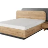 Lit avec chevets 160 x 200 cm - Avec LEDs - Coloris : Naturel et anthracite - DESADO>Vente-unique Sale