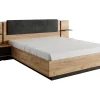Lit avec chevets 140 x 190 cm - Avec LEDs - Coloris : Naturel et anthracite - ELYNIA>Vente-unique Hot
