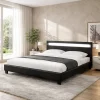 Lit avec LED 160 x 200 cm en PU noir - PICADILLY>Concept Usine Best