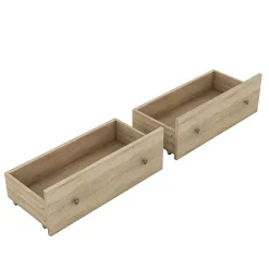 Okwish Lit avec rangement 160 x 200 cm Lit double avec 2 tiroirs et tête de lit fonctionnelle - Sans matelas - Naturel* Lit Avec Rangement