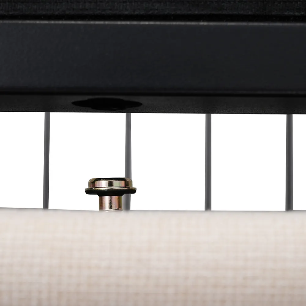 Lit avec rangement 90 x 200 cm - Lit Simple avec Ports USB et Matelas - Lin Bois Métal - avec Matelas - Beige>Okwish Clearance