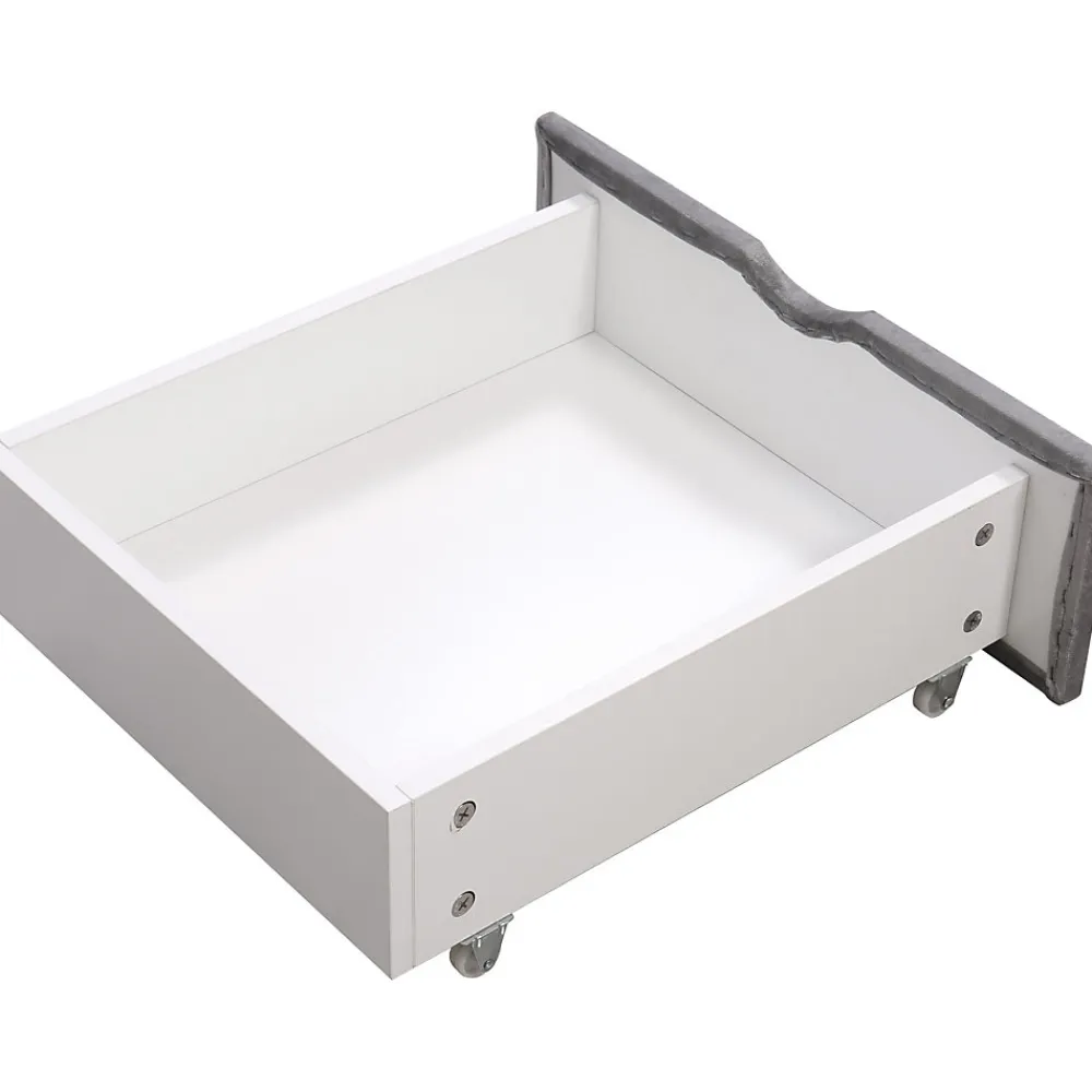 Lit avec rangement 140x200 cm - Lit Double Capitonné avec 4 Tiroirs - Velours - Sans Matelas - Gris>Okwish Sale
