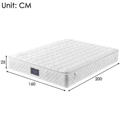 Lit avec Rangement 160x200 cm - Lit Double avec Matelas Inclus, LED et Tête de Lit Corduroy, Chêne Clair et Beige><noscript><img width=