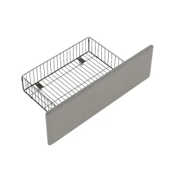 Lit avec rangement 140x200 cm - Lit rembourré avec tête de lit réglable et 4 tiroirs - Bois de pin + Velours - Sans matelas - Gris><noscript><img width=