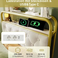 Lit avec Rangement 90x200 cm - Lit Simple Capitonné avec 2 Tiroirs, Ports USB et LED, Matelas Inclus, Velours, Blanc><noscript><img width=