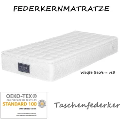 Lit avec rangement 90x200 cm - Lit simple capitonné avec tiroirs, USB Type-C et LED - Sherpa - Matelas Inclus - Blanc><noscript><img width=