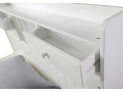 Lit avec rangements 140 x 190 cm - Blanc - MEDERICK><noscript><img width=
