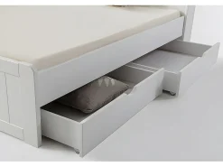 Lit avec rangements 140 x 190 cm - Blanc - MEDERICK><noscript><img width=