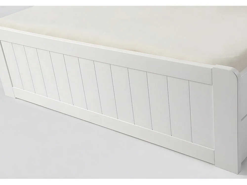 Lit avec rangements 140 x 190 cm - Blanc - MEDERICK>Vente-unique