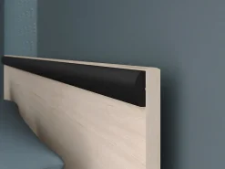 Lit avec rangements 140 x 190 cm - 2 tiroirs et 1 niche - Coloris : Naturel + Sommier - PABLO><noscript><img width=