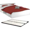 Lit avec rangements 140 x 190 cm - 2 tiroirs et 1 niche - Coloris : Blanc + Sommier - PABLO>Vente-unique