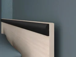 Vente-unique Lit avec rangements 140 x 190 cm - 2 tiroirs et 1 niche - Coloris : Naturel - PABLO* Ensemble Sommier Et Matelas