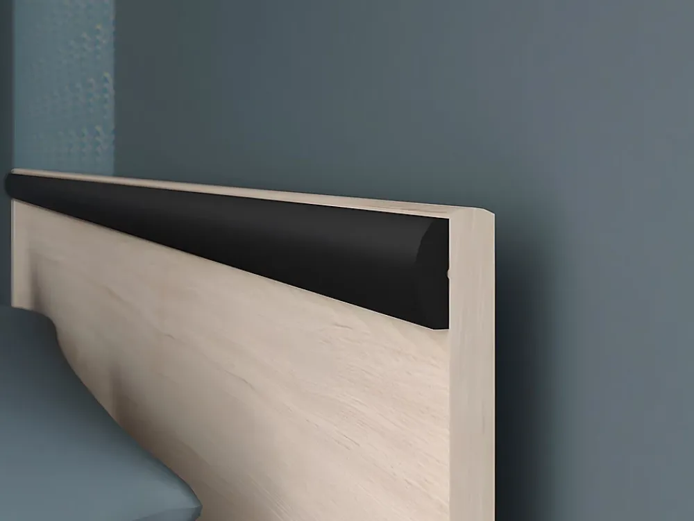 Vente-unique Lit avec rangements 140 x 190 cm - 2 tiroirs et 1 niche - Coloris : Naturel - PABLO* Ensemble Sommier Et Matelas