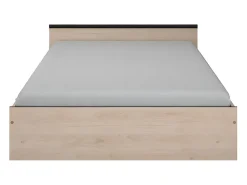 Vente-unique Lit avec rangements 140 x 190 cm - 2 tiroirs et 1 niche - Coloris : Naturel - PABLO* Ensemble Sommier Et Matelas