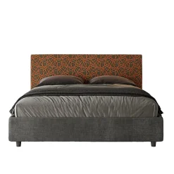Lit avec sommier rembourré 160x200 tissu Era 04 orange Arla>Ityhome Hot