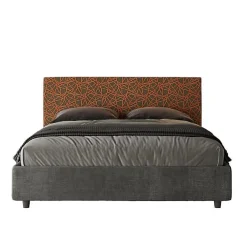 Lit avec sommier rembourré 160x200 tissu Era 04 orange Arla>Ityhome Hot