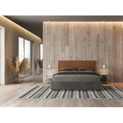 Lit avec sommier rembourré 160x200 tissu Era 04 orange Arla><noscript><img width=