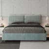 Lit avec sommier rembourré 160x200 Aragona 7 tissu bleu clair Mados>Ityhome Sale