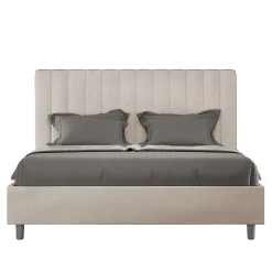 Lit avec sommier rembourré 160x200 Agueda sable microfibre>Ityhome Best
