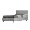 Lit avec sommier 120x190, tête de lit droite en béton Demas>Ityhome Discount