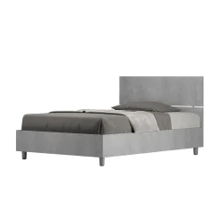 Lit avec sommier 120x190, tête de lit droite en béton Demas>Ityhome Discount