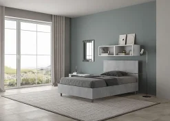 Lit avec sommier 120x190, tête de lit droite en béton Demas><noscript><img width=