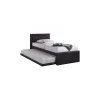 Lit avec tiroir-lit RODAN 90x200 cm en simili cuir coloris noir, sommier inclus.>Meublorama Hot