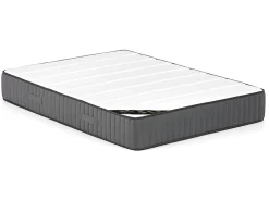 Lit avec tiroirs 140 x 190 cm - Tissu velours - Beige + Matelas - LEOPOLD><noscript><img width=
