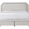 Vente-unique Lit avec tiroirs 180 x 200 cm - Tissu - Beige - INASTO* Lit Avec Rangement