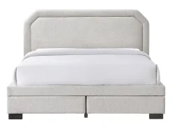 Vente-unique Lit avec tiroirs 180 x 200 cm - Tissu - Beige - INASTO* Lit Avec Rangement