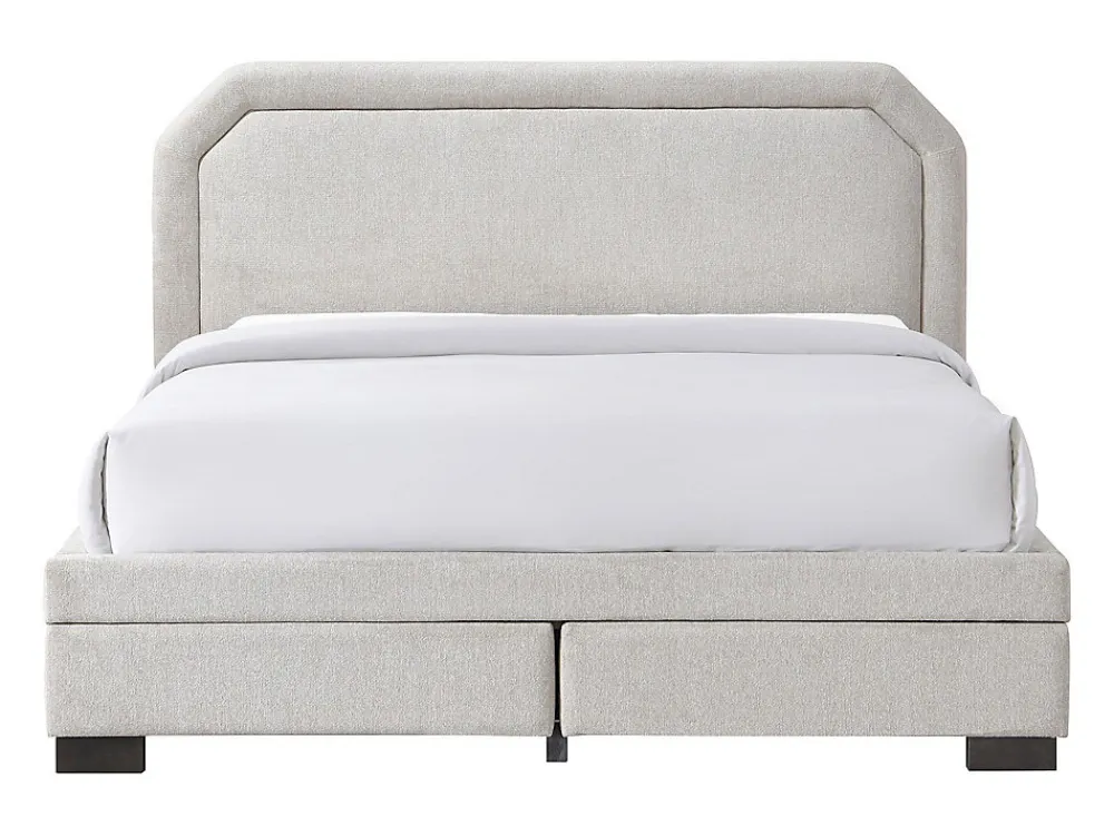 Lit avec tiroirs 140 x 190 cm - Tissu - Beige - INASTO>Vente-unique Best
