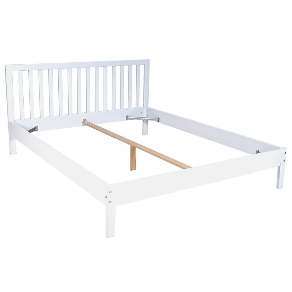 Weber Industries Lit avec tête à barreaux PARKER 160 x 200 cm / Blanc* Lit Double