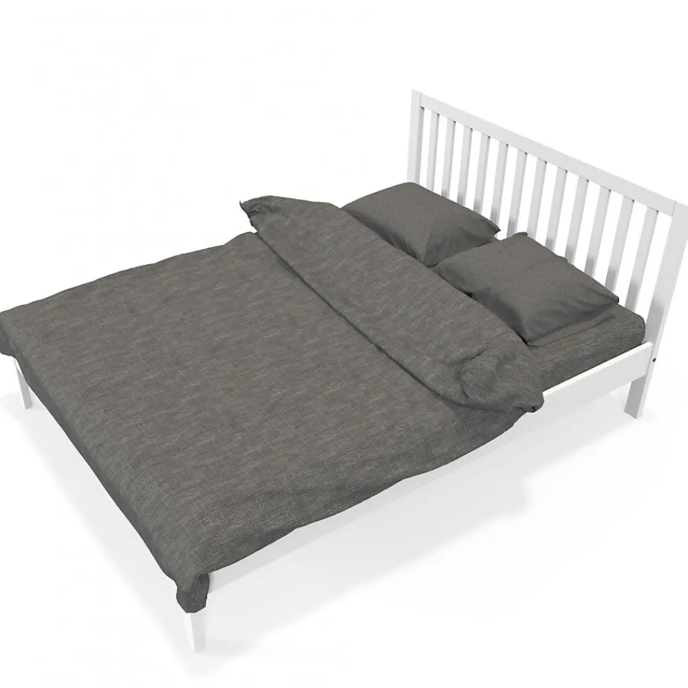 Weber Industries Lit avec tête à barreaux PARKER 160 x 200 cm / Blanc* Lit Double