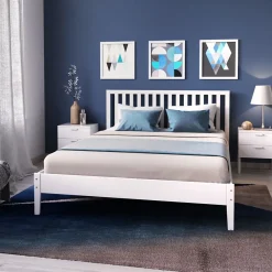 Weber Industries Lit avec tête à barreaux PARKER 160 x 200 cm / Blanc* Lit Double