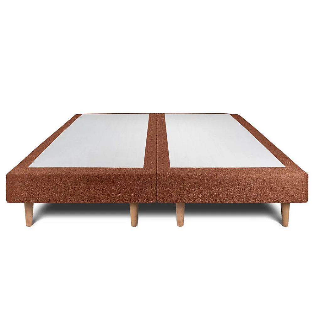 Sommeil De Plomb Lit avec tête de lit bouclette et sommier tapissier - Lit en bois massif* Lit Double