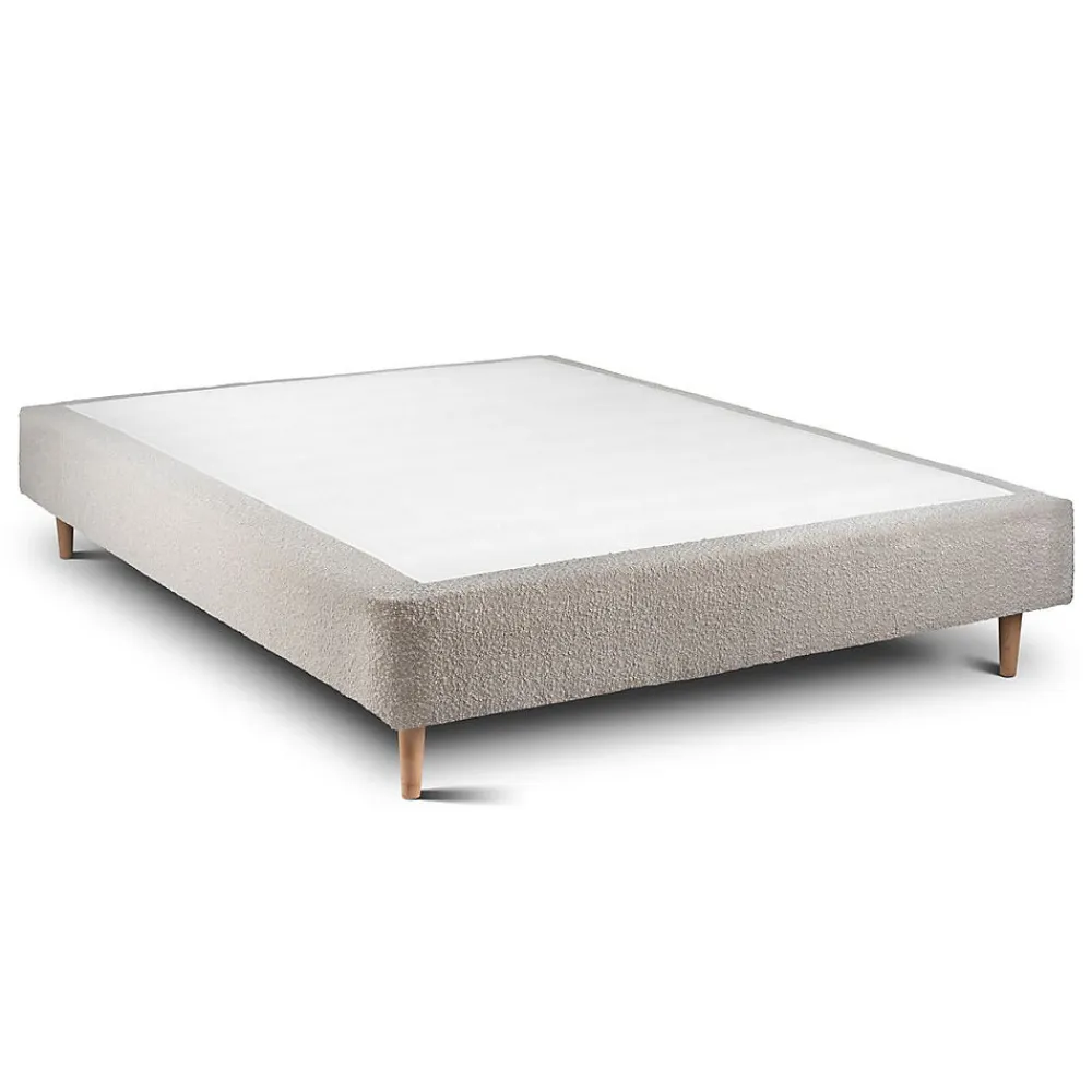 Lit avec tête de lit bouclette et sommier tapissier - Lit en bois massif>Sommeil De Plomb New