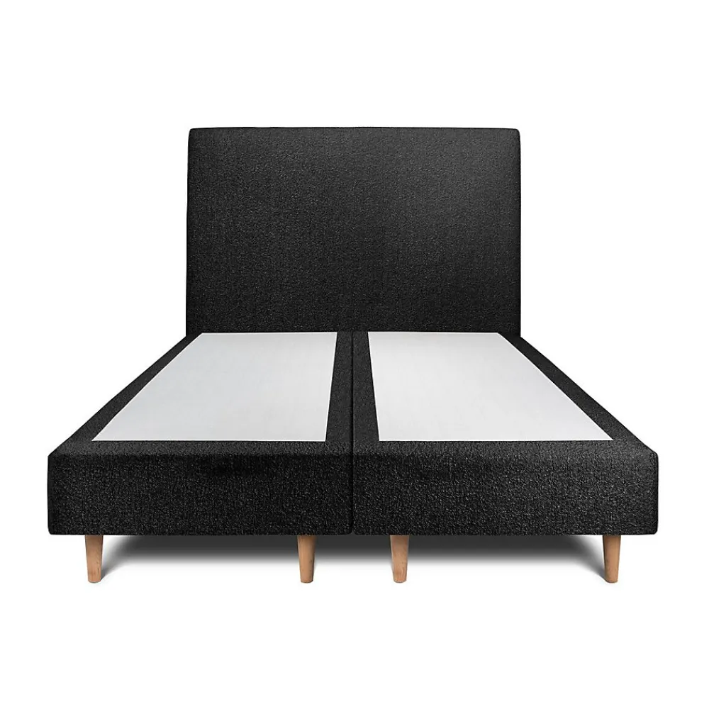 Sommeil De Plomb Lit avec tête de lit bouclette et sommier tapissier - Lit en bois massif* Lit Double