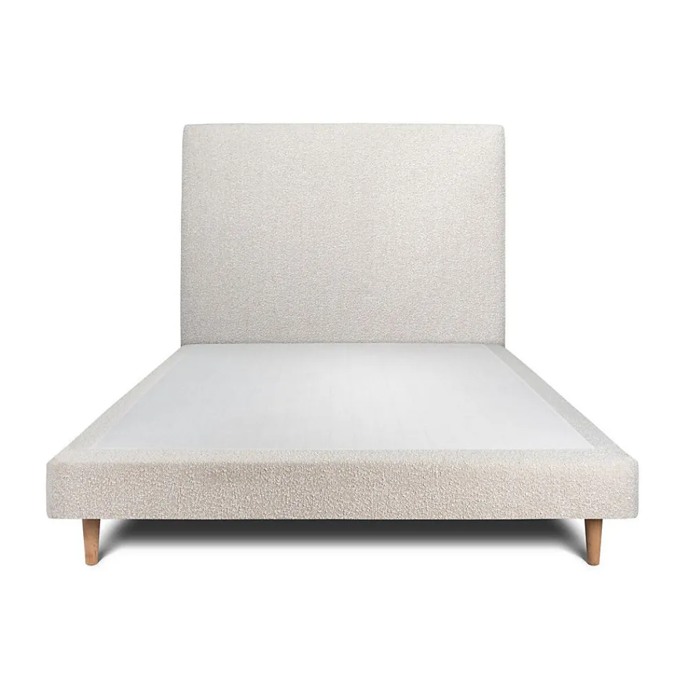 Lit avec tête de lit bouclette et sommier tapissier - Lit en bois massif>Sommeil De Plomb Hot